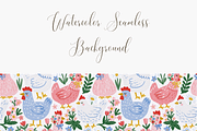 Whimsical Chickens Seamless Pattern, a Pattern Graphic by Pati Charm Studio (Thumbnail 3 of 6)