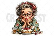 Whimsical Old Lady Birthday Clipart, an Illustration by Craft Nest (Thumbnail 12 of 12)