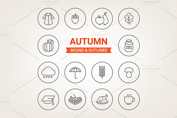 Circle Autumn Icons