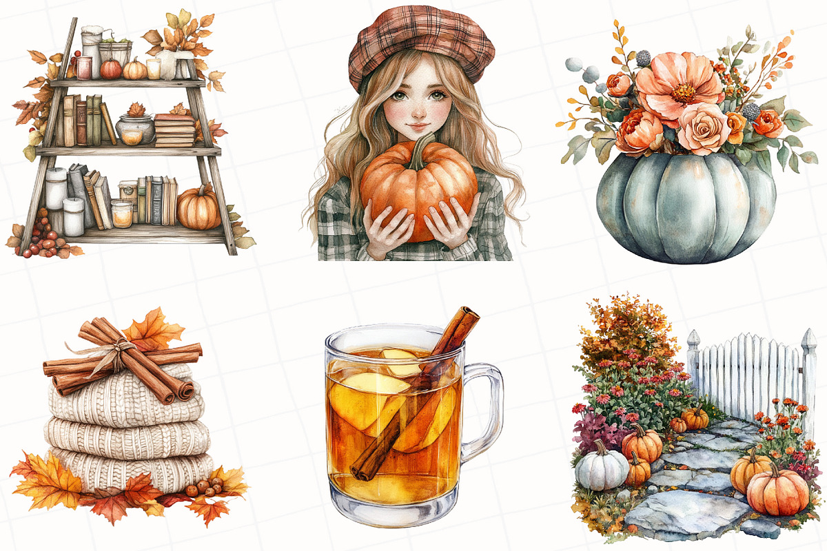 Watercolor September End Clipart, an Illustration by OK Design (Photo 2 of 5)