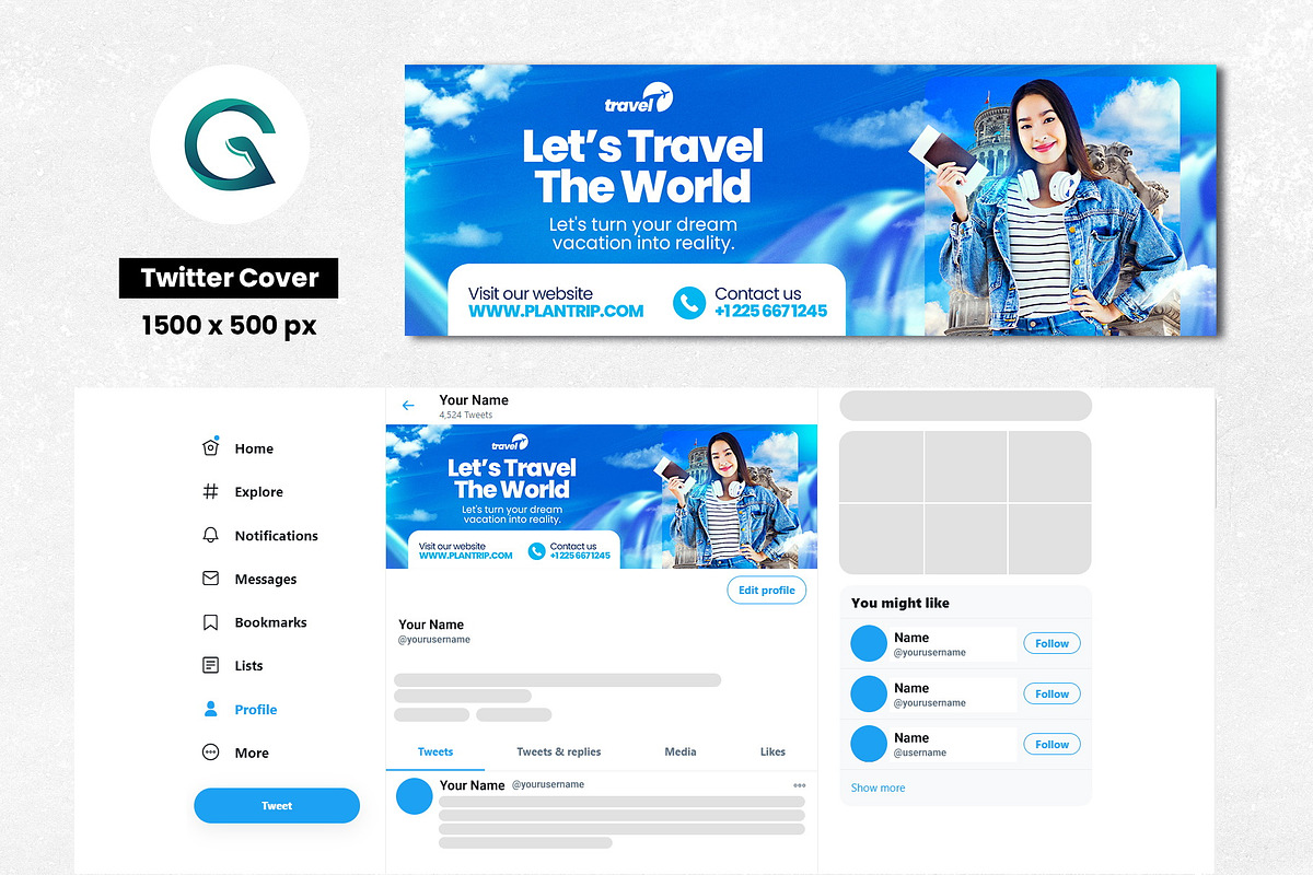 Travel Agency Social Media Template, a Social Media Template by Geelator Studio (Photo 4 of 5)