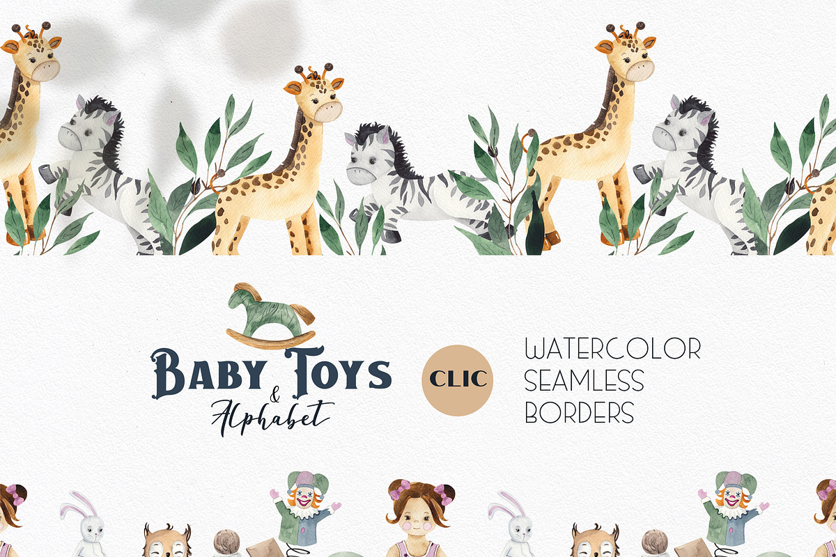 Watercolor Baby Toys & Alphabet, an Object Graphic by Ana-Sakuta (Photo 4 of 21)