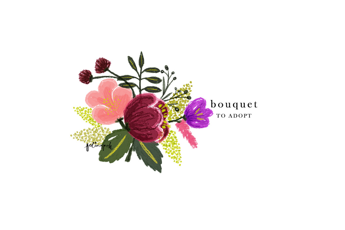 Mini Bouquet for Name Card, a Work Illustration by hellopop design (Photo 2 of 2)