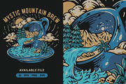 Mystic Mountain Brew Vector, an Illustration by ImoogiStudio (Thumbnail 3 of 4)