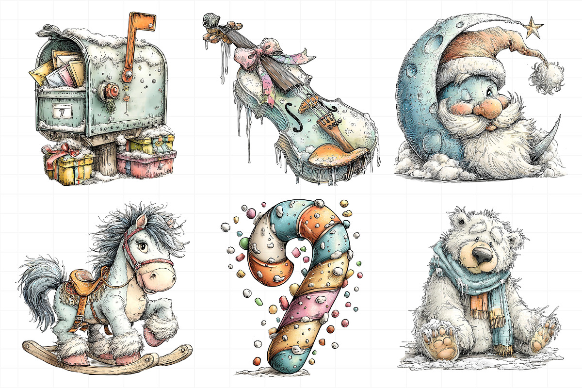 Whimsical Icy Blue Christmas Clipart, an Illustration by Daily.Designs (Photo 5 of 5)