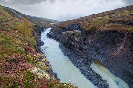 Autumn  picturesque Studlagil canyon is a ravine in Jokuldalur,, a Nature Photo by YuriyB