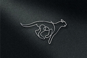 Running Cheetah Monoline Logo