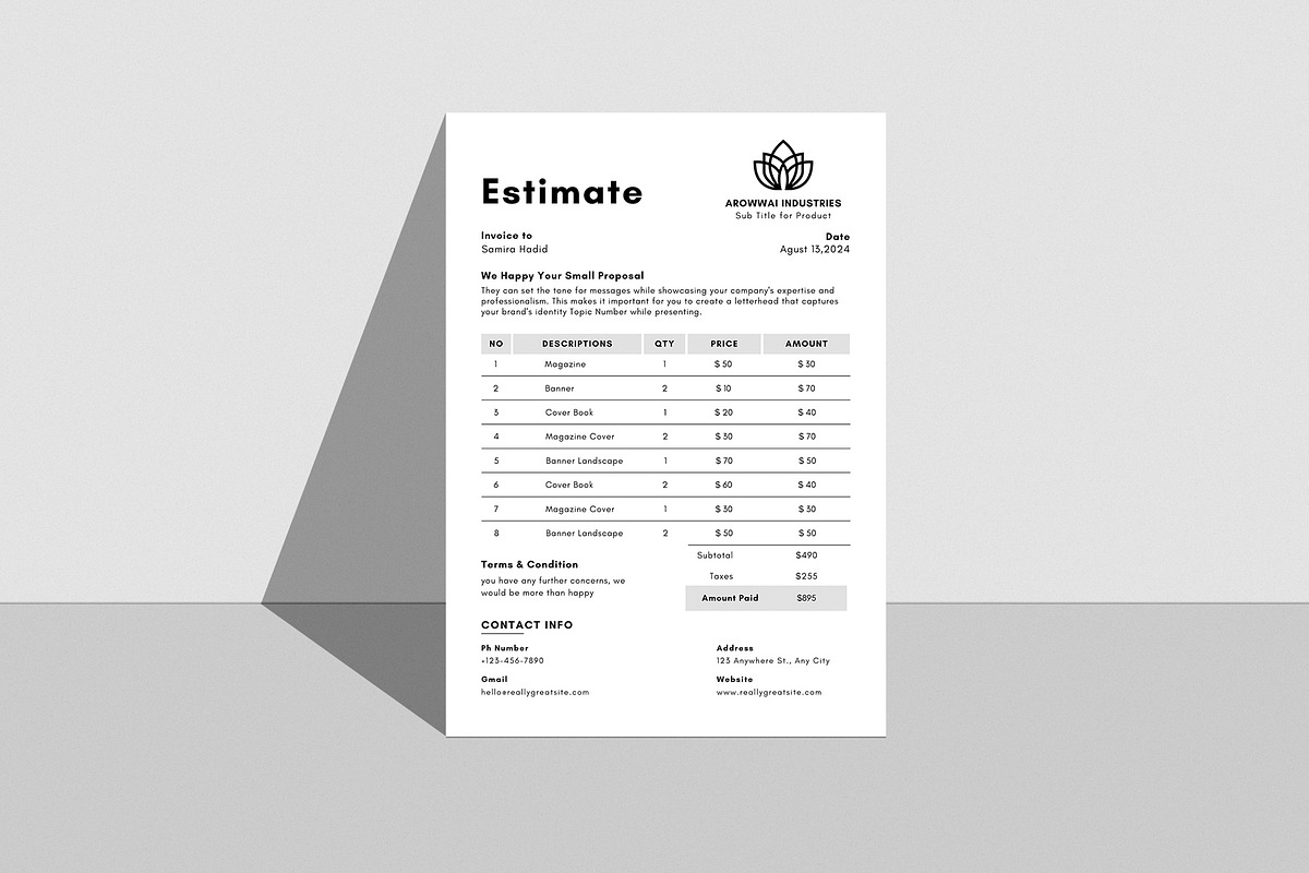New Invoice, Letterhead, Proposal, a Flyer Template by MNT-Creator (Photo 5 of 6)