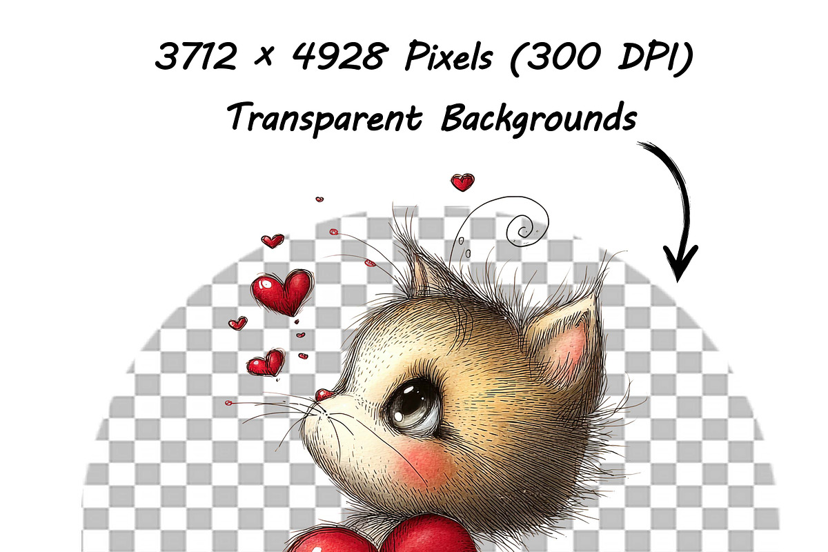 Whimsical Valentine Day Girl Clipart, an Illustration by one-touch (Photo 11 of 16)
