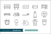 Minimal bedtime icons, an Outline Icon by Picture Window (Thumbnail 1 of 5)