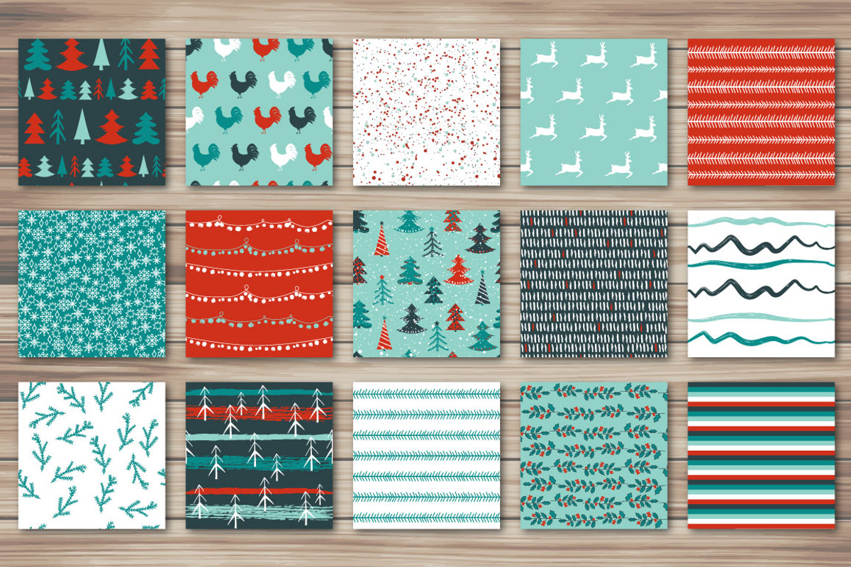 35 Merry Christmas patterns., a Pattern Graphic by Katya_lu (Photo 3 of 6)