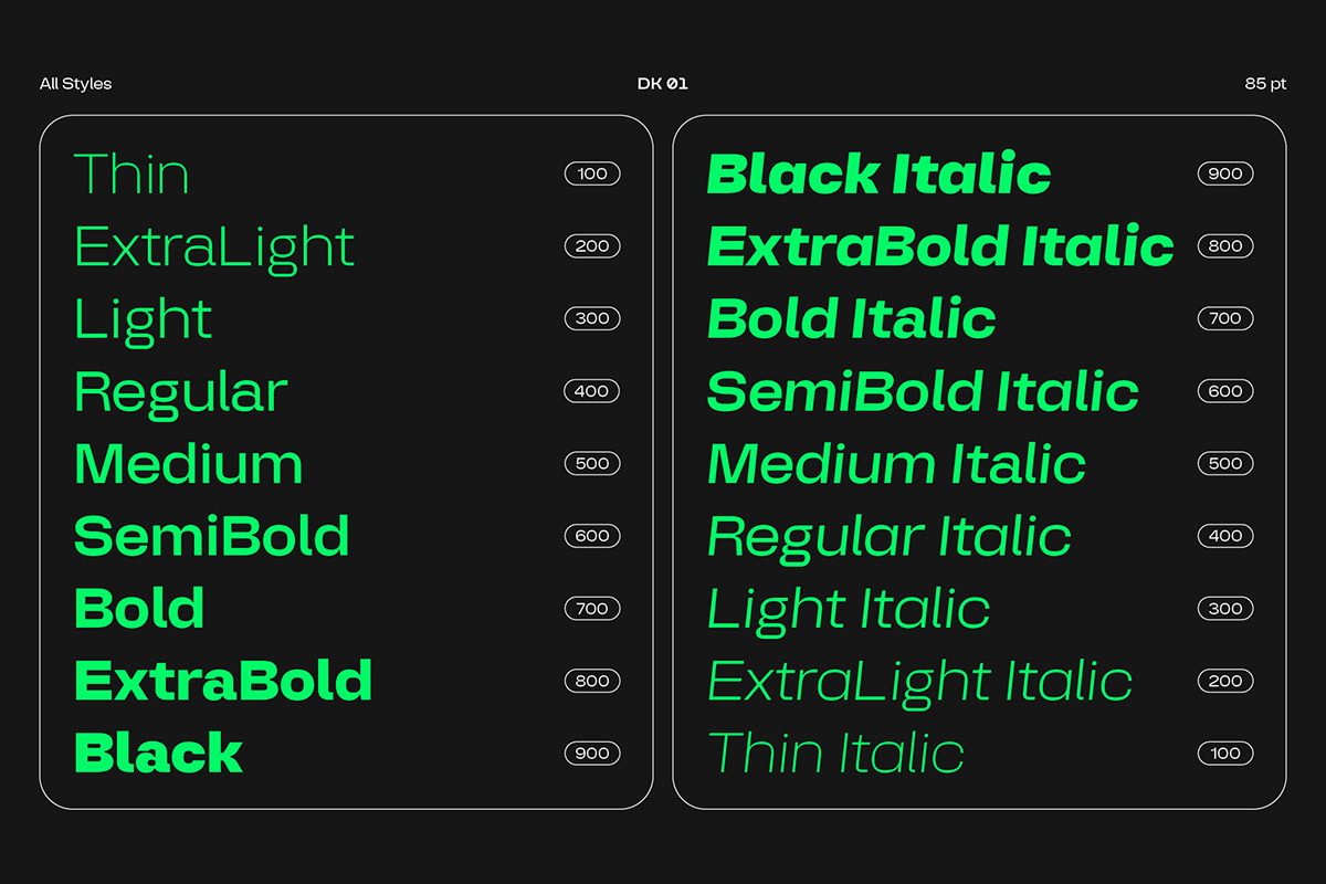 DK 01 - Typeface Family, a Sans Serif Font by DKType Foundry (Photo 4 of 18)