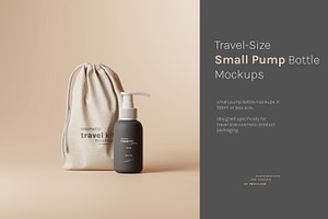 Travel-Size Small Pump Bottle Mockup