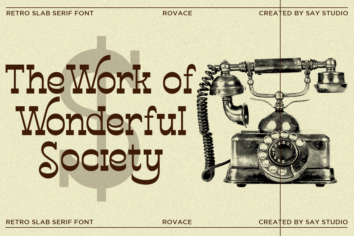 Rovace - Retro Slab Serif Font, a Slab Serif Font by RagamKata (Photo 6 of 11)