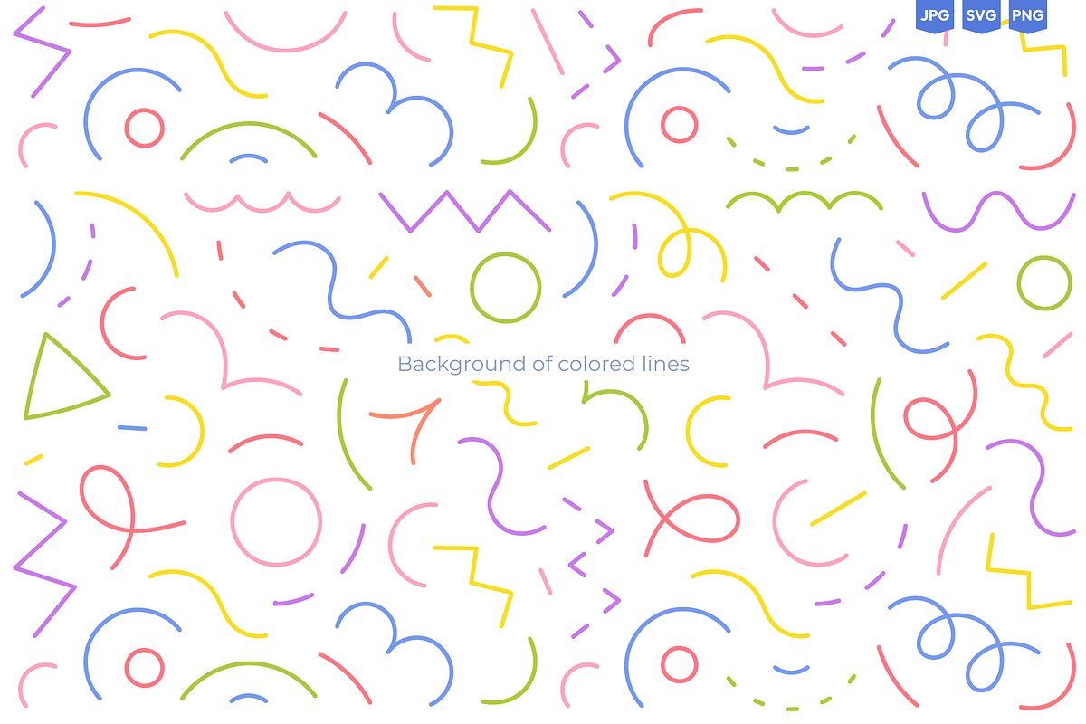 Colorful Line Doodles, Vector Set, a Decorative Illustration by Ilia Design (Photo 3 of 6)