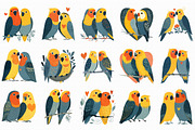 Lovebird Valentine Couple Clipart PN, an Illustration by Libby Wishes (Thumbnail 6 of 7)