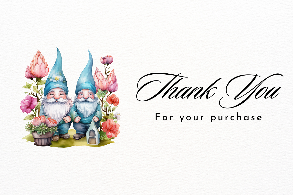 Watercolor Cute Gothic Garden Gnomes, a Person Illustration by New-School-Wave (Photo 5 of 5)