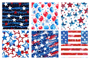 Watercolor Patriotic Day Pattern, a Pattern Graphic by Gloria Designed It (Thumbnail 2 of 3)