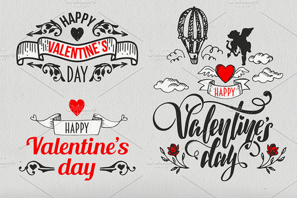 *16* Valentine's Day Labels, a Decorative Illustration by ARSCOR (Photo 5 of 6)