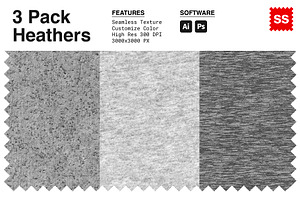 3 Pack Heather Texture Patterns