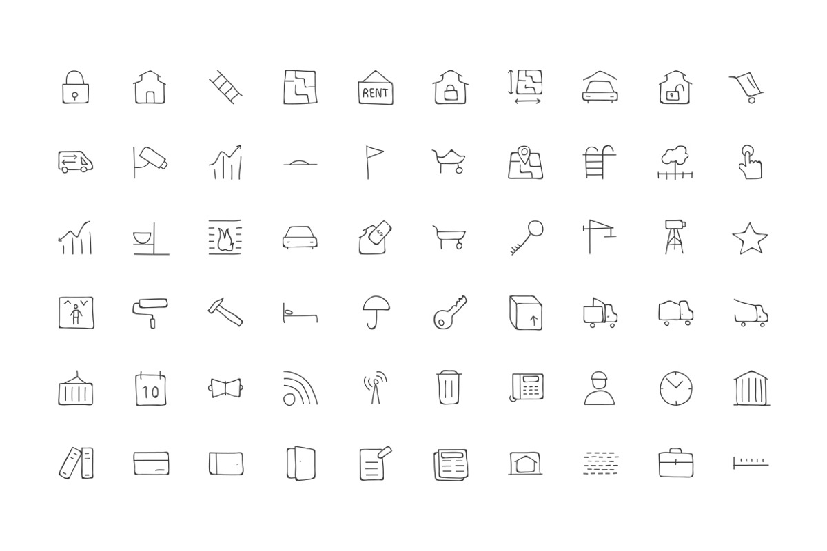 Real Estate Hand Drawn Doodle Icons, an Outline Icon by Creative Stall (Photo 3 of 4)