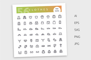 Clothes Line Icons Set