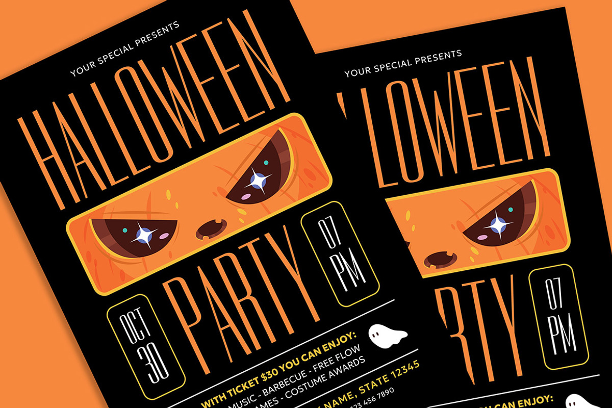 Halloween Party Flyer, a Flyer Template by Gumico Studio. (Photo 2 of 3)