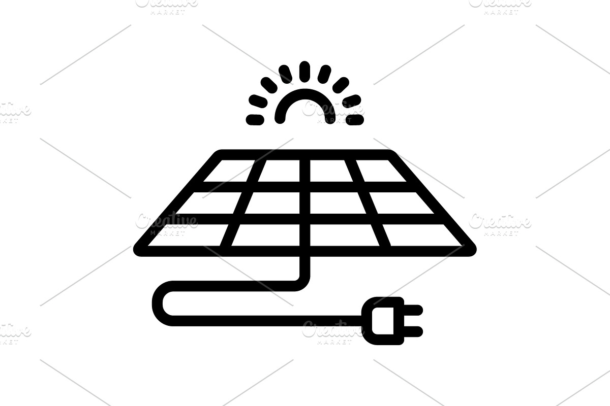 Panel solar panel black icon, an Outline Icon by Creative priyanka