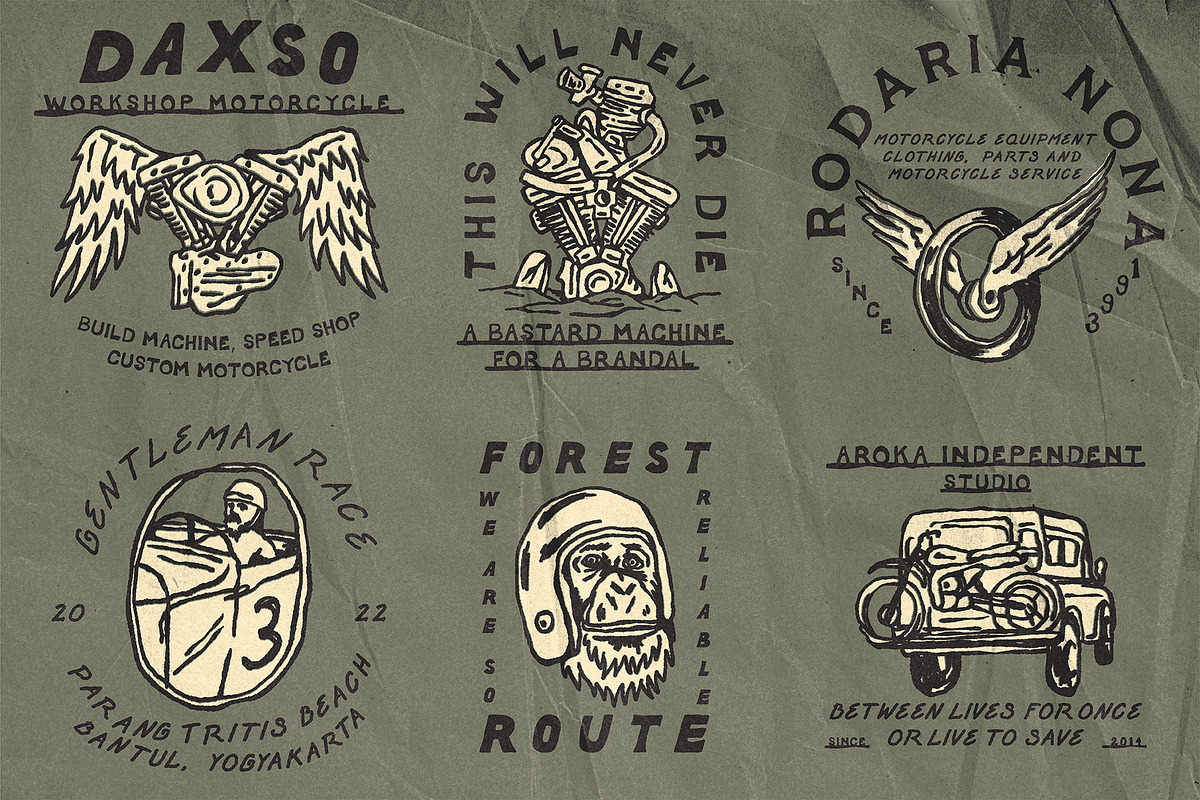Vintage Motorcycle BRONX !!!, an Object Illustration by AROKA (Photo 6 of 11)