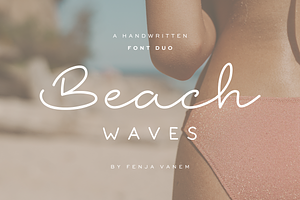 Beach Waves Handwritten Font Duo