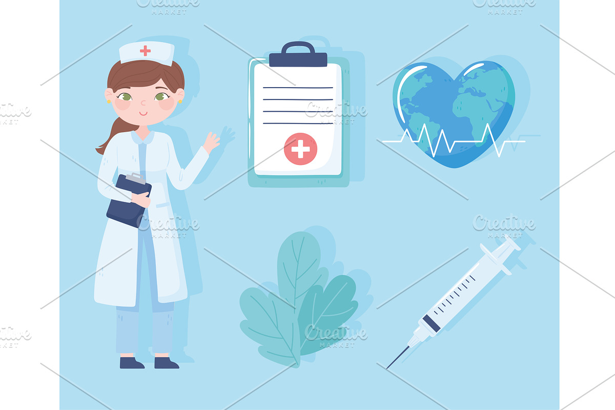 nurse medical set, an Illustration by studiogstock