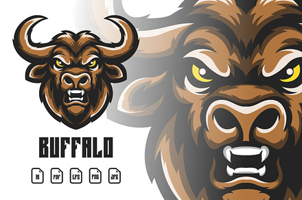 Illustration Buffalo Mascot Logo