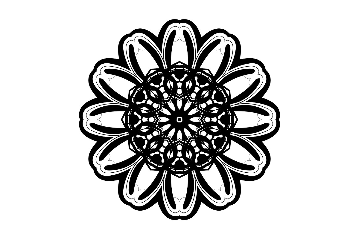 Black and White Mandala Patterns Set, a Decorative Illustration by NJ Himel (Photo 68 of 101)