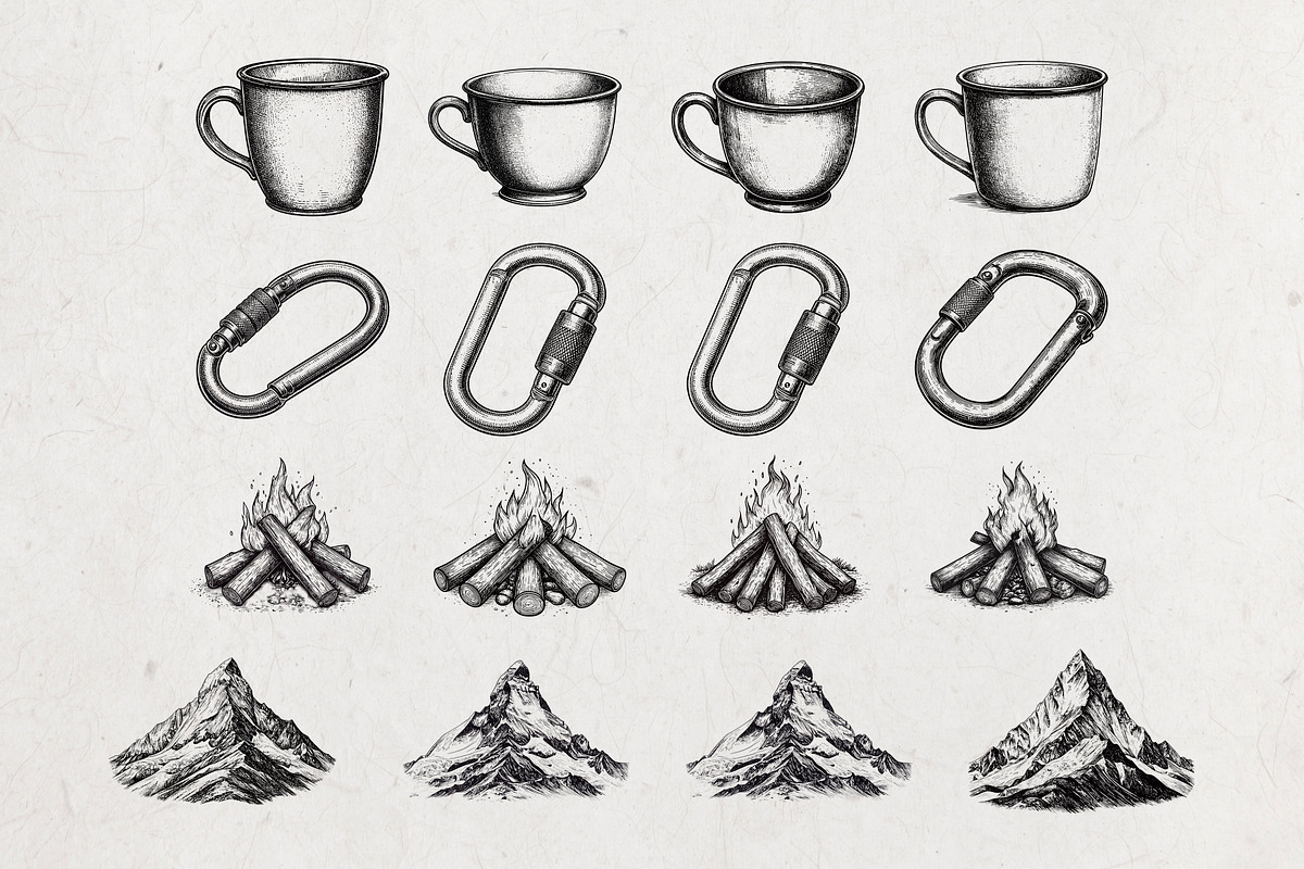 Camp and Hiking Vector Pack, an Object Illustration by Alternate Studio (Photo 8 of 9)