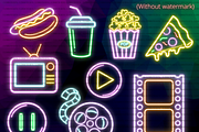 Neon Cinema Movie Night Clipart PNG, a Technology Illustration by Lenninator Digital (Thumbnail 4 of 6)