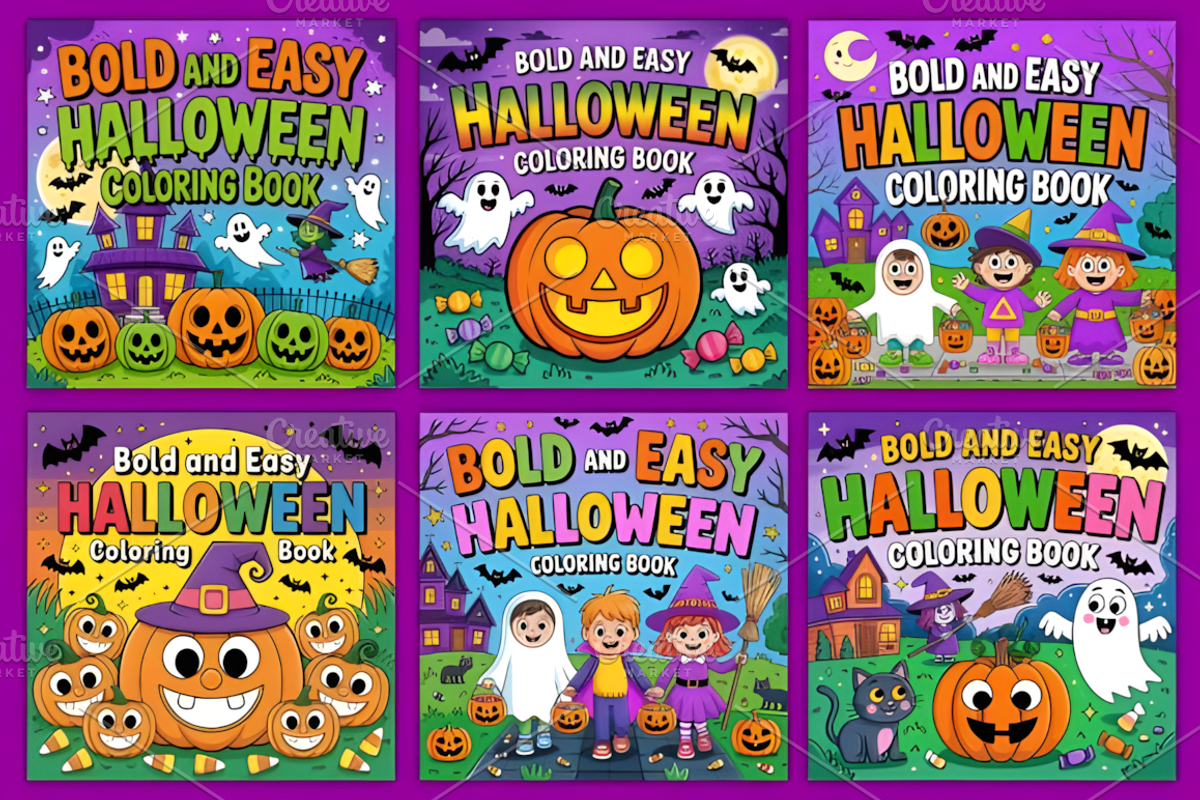 Bold and Easy Halloween Coloring, a Seasonal Illustration by Coco Bloom (Photo 3 of 4)