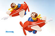 Baby toys, funny animals, vector set, an Animal Illustration by Allevinatis Studio (Thumbnail 3 of 6)