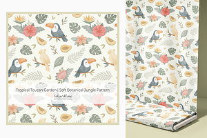 Tropical Toucan Seamless Pattern