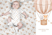 Hot Air Balloon Baby Animal Clipart, an Animal Illustration by ElenaPlatovaArt (Thumbnail 4 of 11)