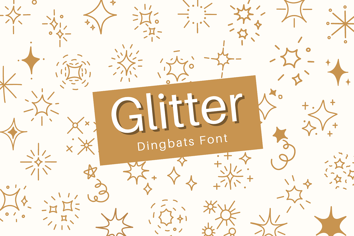 Glitter | Dingbats Font, a Font by BAMBIN (Photo 1 of 8)