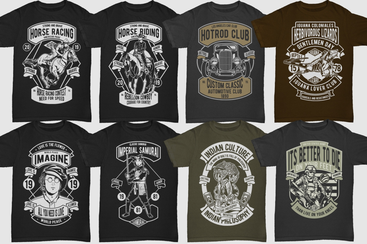 250 Retro Tshirt Designs Bundle #4, an Illustration by roach_graphic (Photo 16 of 34)