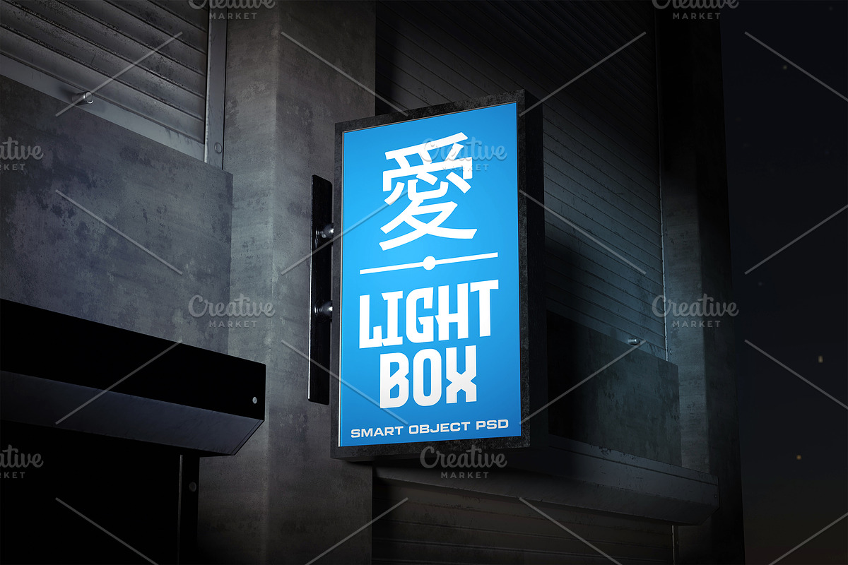 Light Box Sign Mockup, an Advertising Mockup by Artlogs x Modaldesain