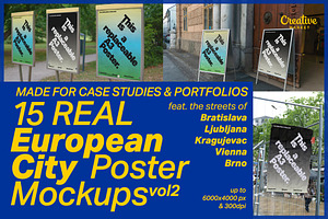 15 European City Poster Mockups VOL2