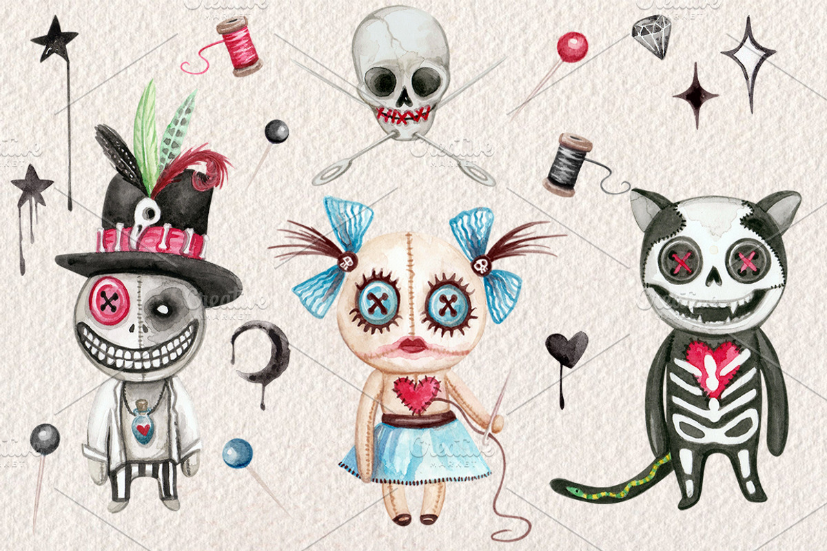 Watercolor Voodoo Collection, an Illustration by Dapper Dudell (Photo 2 of 5)