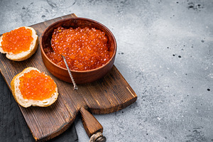 Salty salmon roe, red caviar, ideal for adding a touch of elegan, a Food & Drink Photo by composter-box@mail.ru