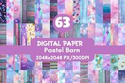 63 Pastel Barn Digital Paper, a Pattern Graphic by LA Design (Thumbnail 1 of 10)