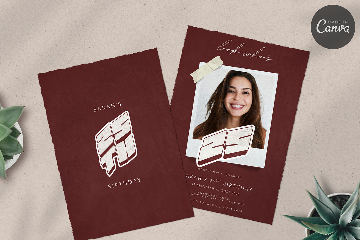 25th Birthday Invitation Template, an Invitation Template by InvitingStorys (Photo 3 of 12)