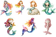 Fantasy Sea Mermaid Clipart Bundle, an Illustration by Pixels.Craft (Thumbnail 6 of 6)