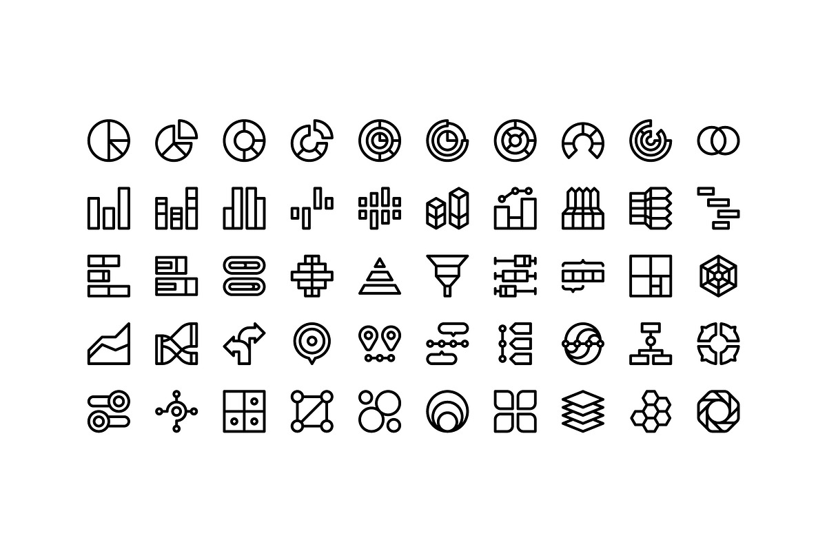 50 Infographic Elements, an Outline Icon by Side Project (Photo 2 of 8)