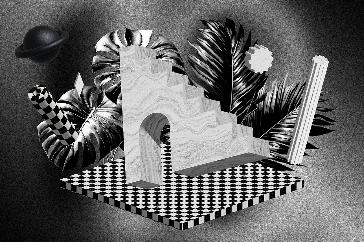 DARK BRUTALISM 3D Elements, an Object Graphic by angelainthefields (Photo 6 of 11)